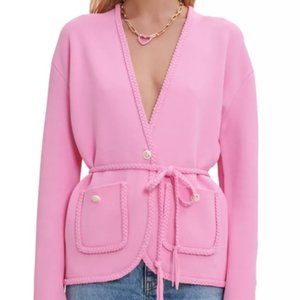 Maje Madene Belted Knit Cardigan